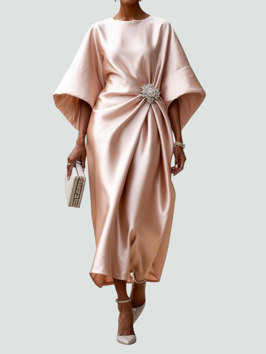 Ruched Midi Party Dress