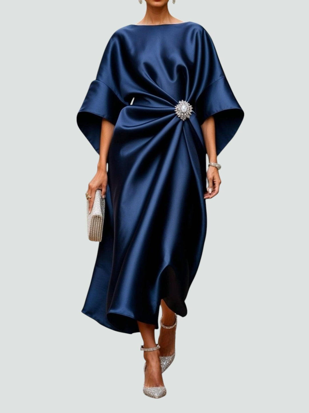 Ruched Midi Party Dress