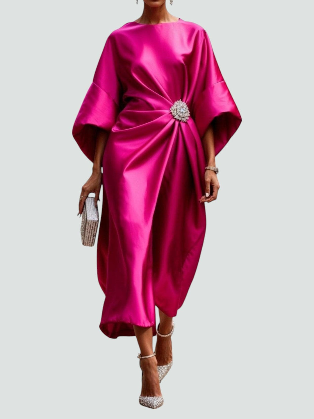 Ruched Midi Party Dress