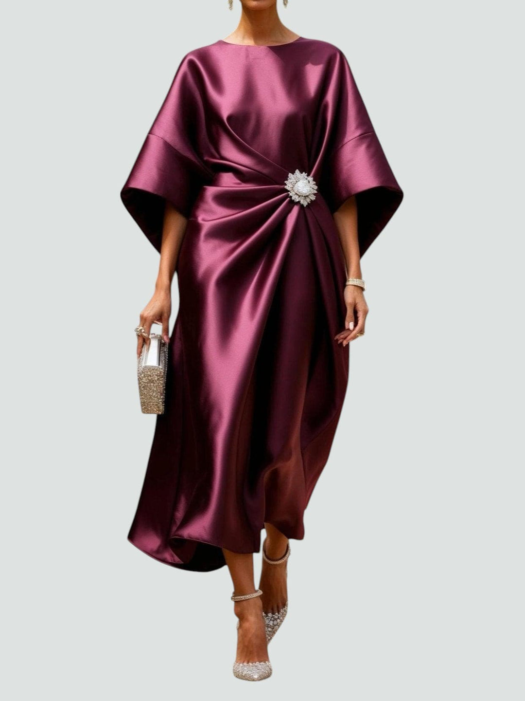 Ruched Midi Party Dress