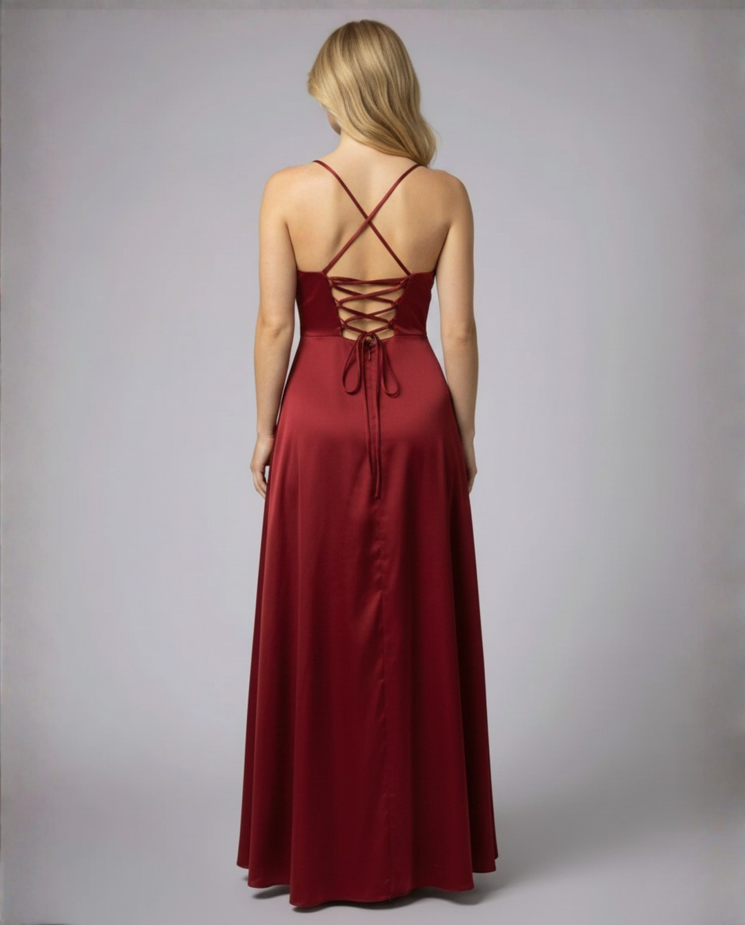 Slit Maxi Dress with Spaghetti Straps