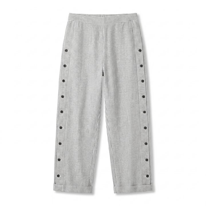 Stripe Panel Button Detail Trousers