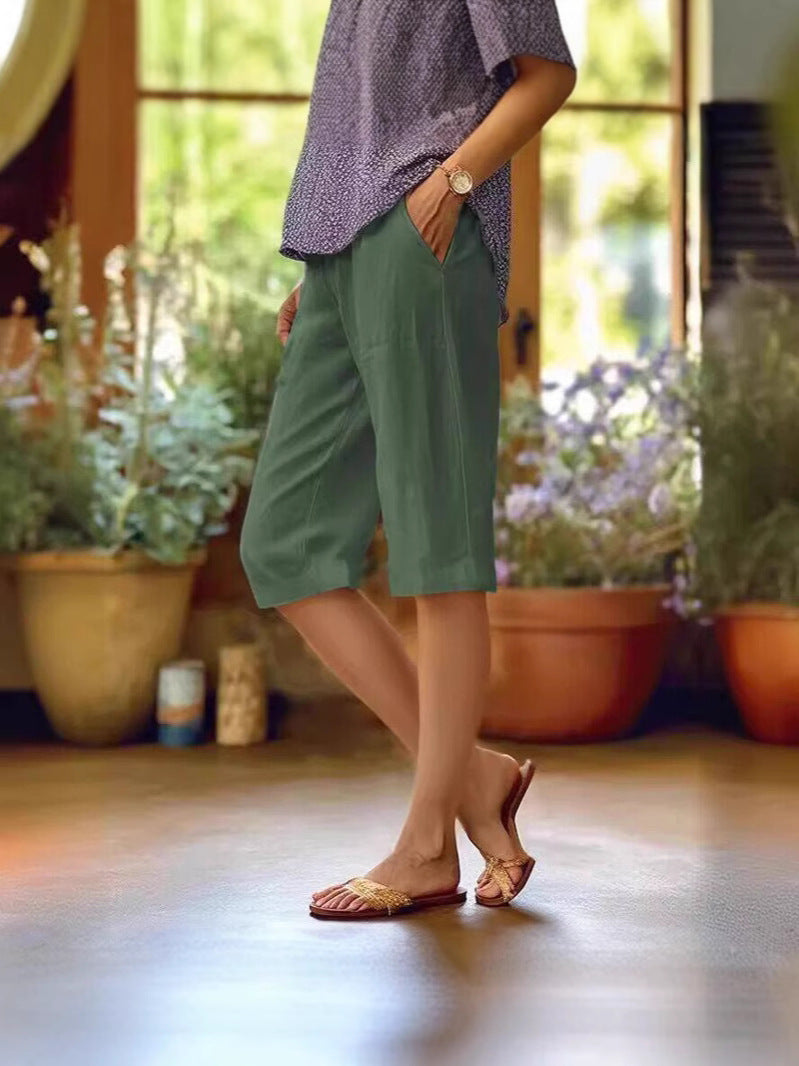 Summer Shorts Straight Leg Knee Length
