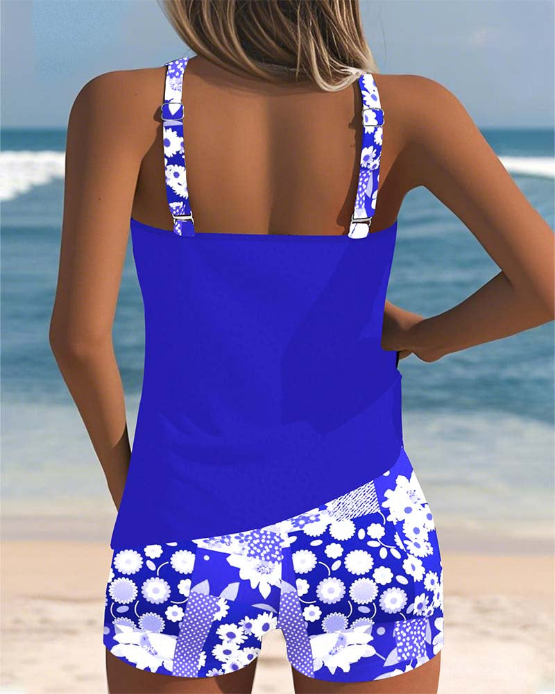 Twist-Front Tankini Set