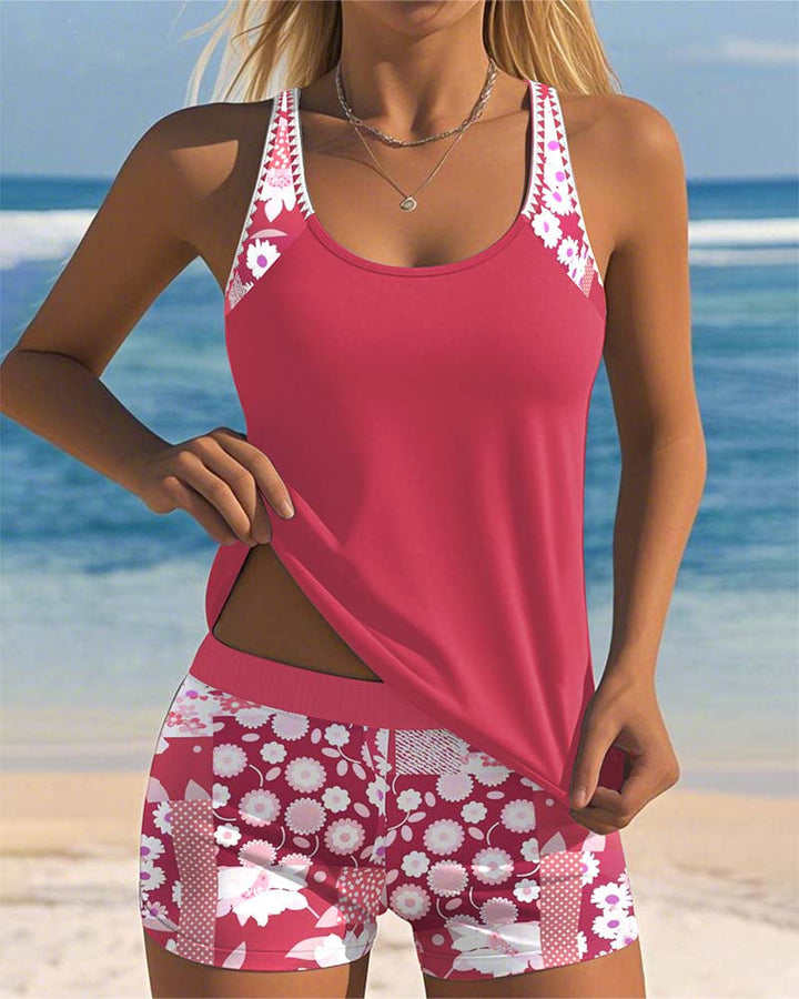 Twist-Front Tankini Set
