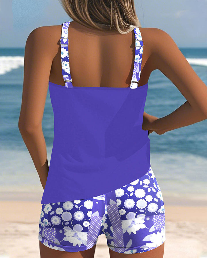 Two Piece Swimsuit with Comfortable Fit and Floral Beach Style