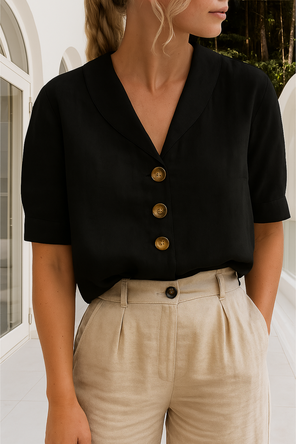 Elegant Wrap Blouse