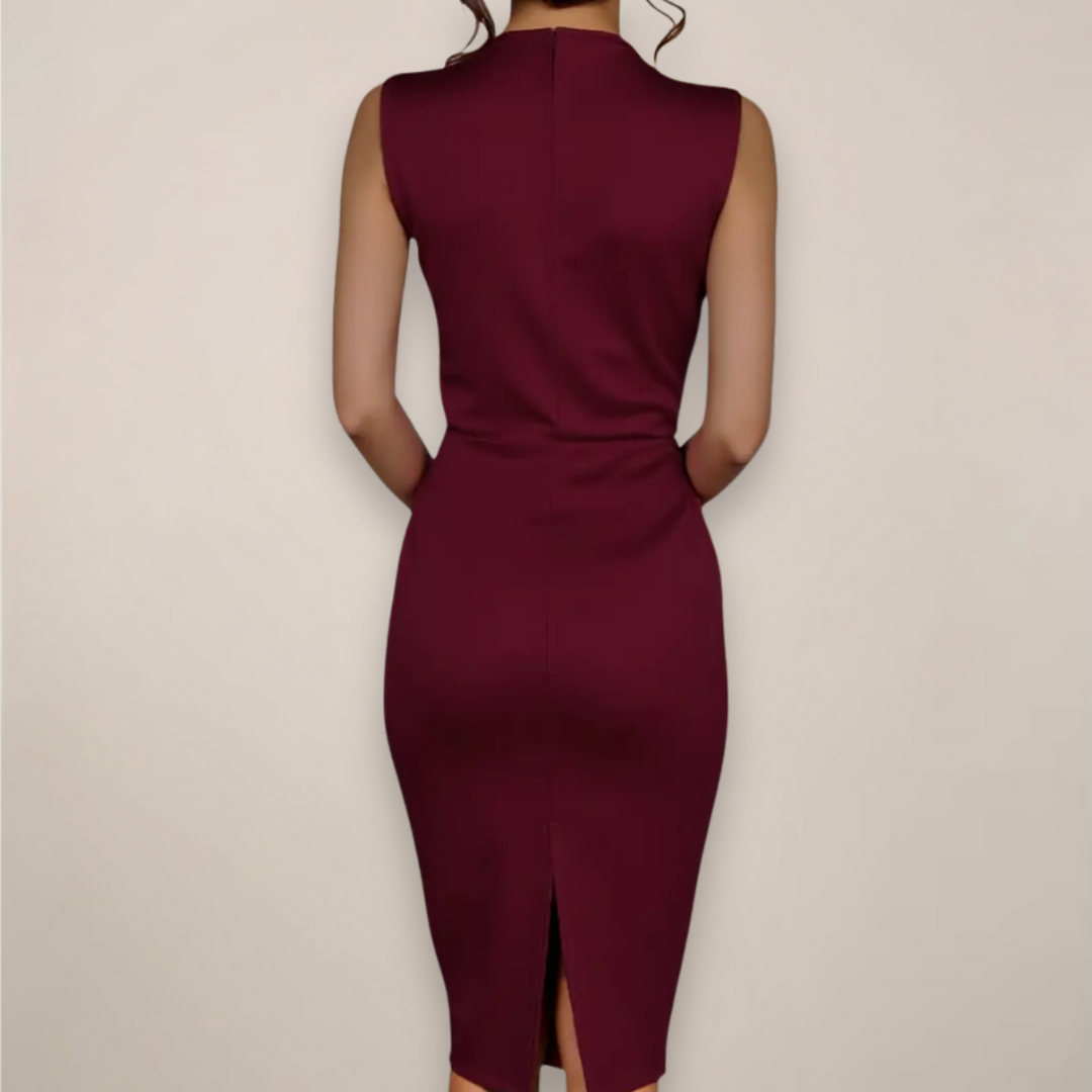 Wrap Midi Dress with V-Neck