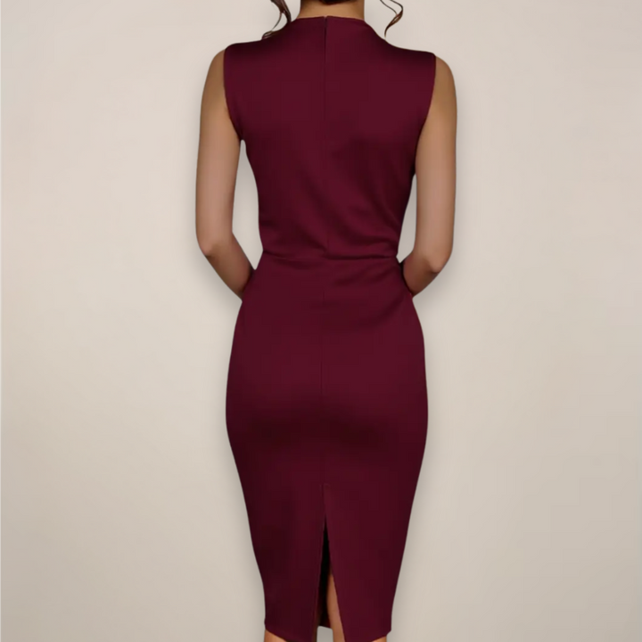 Wrap Midi Dress with V-Neck