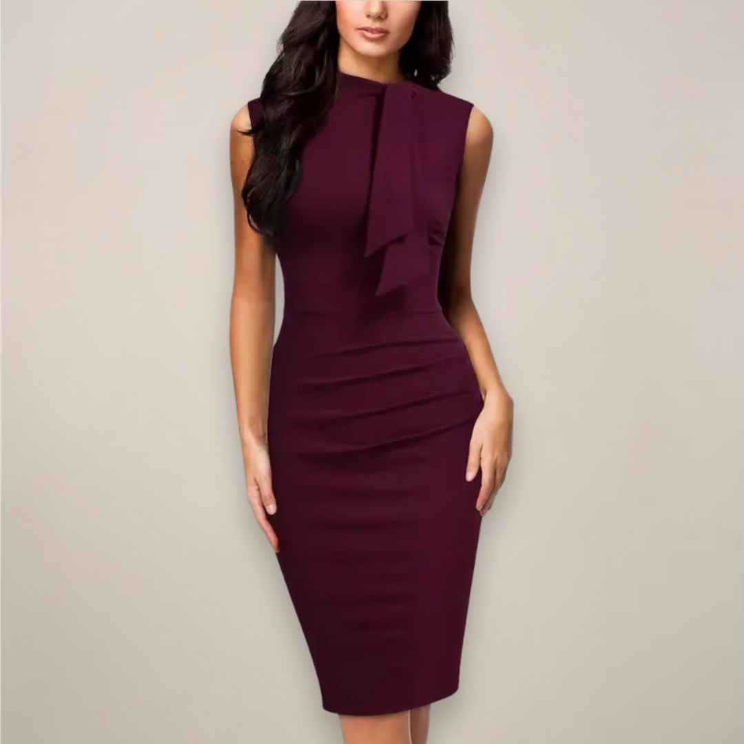 Wrap Midi Dress with V-Neck